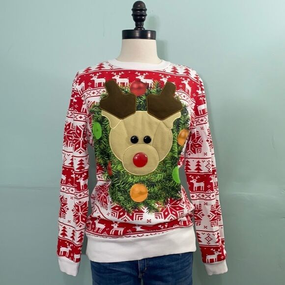 Rudolph Reindeer Christmas Pull Over - Picture 1 of 5